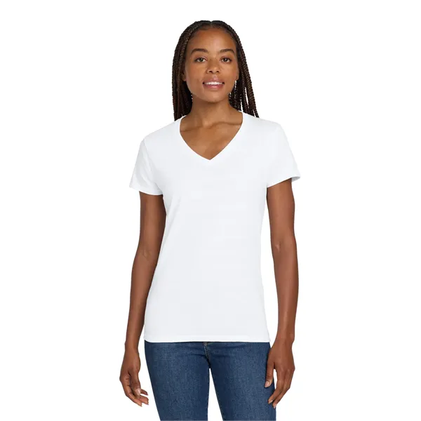 Gildan Women's Heavy Cotton 100% Cotton V-Neck T-Shirt. - Gildan Women's Heavy Cotton 100% Cotton V-Neck T-Shirt. - Image 0 of 44