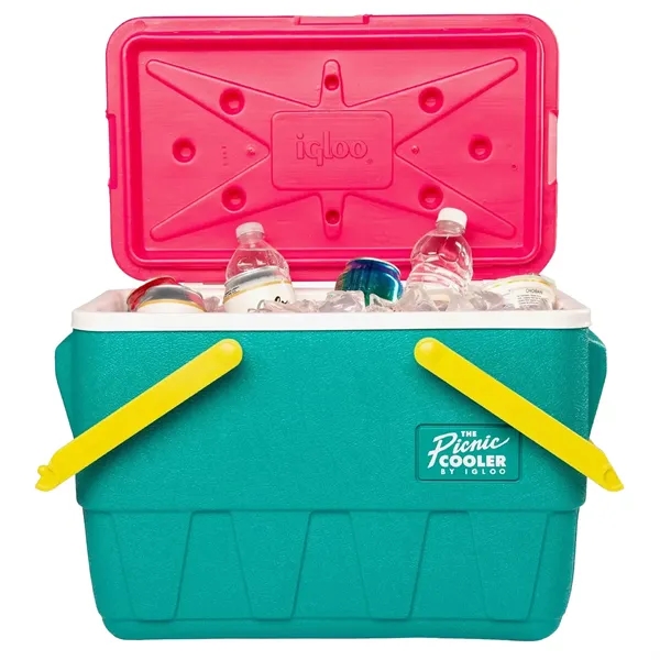 USA Made IGLOO Retro Vintage Picnic Basket 25 Qt Cooler - USA Made IGLOO Retro Vintage Picnic Basket 25 Qt Cooler - Image 1 of 5