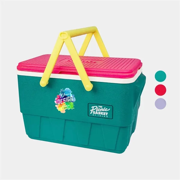 USA Made IGLOO Retro Vintage Picnic Basket 25 Qt Cooler - USA Made IGLOO Retro Vintage Picnic Basket 25 Qt Cooler - Image 0 of 5
