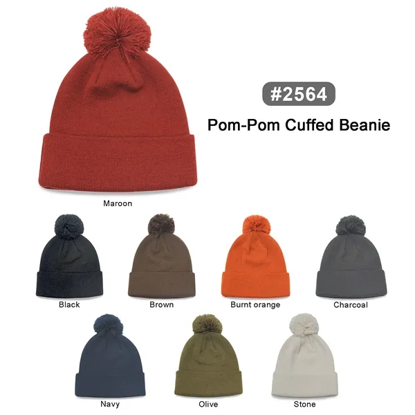 12" Knit Beanie Pompon - 12" Knit Beanie Pompon - Image 10 of 10