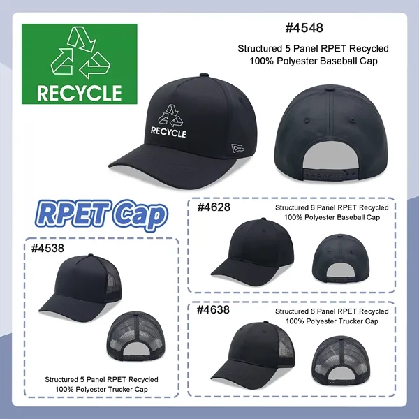 Recycled Trucker Cap 5 Panels Snapback Constructed - Recycled Trucker Cap 5 Panels Snapback Constructed - Image 0 of 3