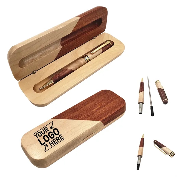 Solid Wood Ballpoint Pen With Box - Solid Wood Ballpoint Pen With Box - Image 0 of 5