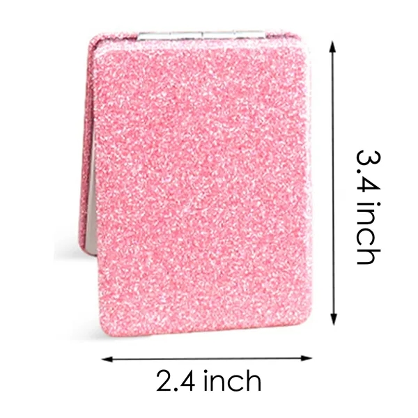 Glitter PU Leather Compact Mirror - Glitter PU Leather Compact Mirror - Image 1 of 3