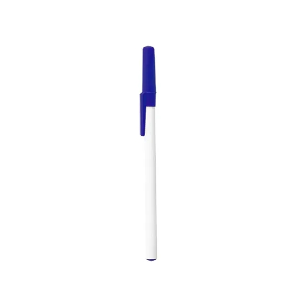 White Plastic Barrel Stick Pen - White Plastic Barrel Stick Pen - Image 3 of 8