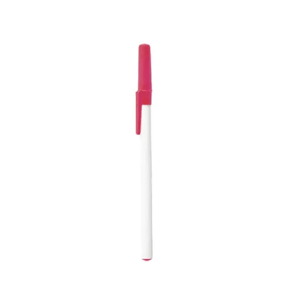 White Plastic Barrel Stick Pen - White Plastic Barrel Stick Pen - Image 4 of 8