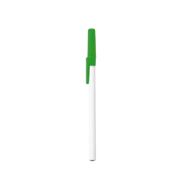 White Plastic Barrel Stick Pen - White Plastic Barrel Stick Pen - Image 5 of 8