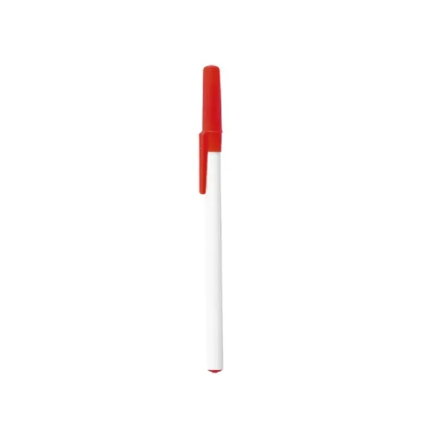 White Plastic Barrel Stick Pen - White Plastic Barrel Stick Pen - Image 8 of 8