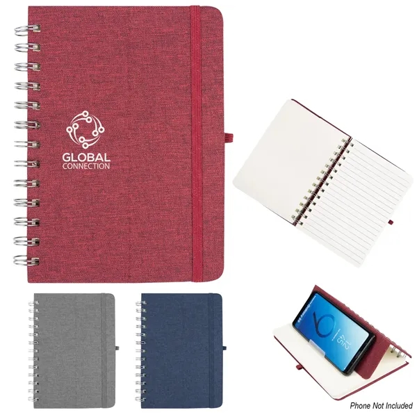 RPET Notebook With Phone Holder - RPET Notebook With Phone Holder - Image 0 of 4
