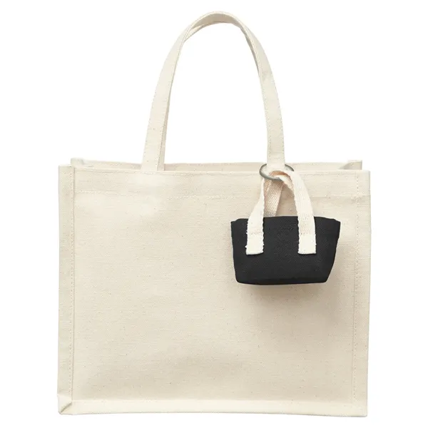 Mini Recycled Cotton Tote Bag with Charm - Mini Recycled Cotton Tote Bag with Charm - Image 1 of 11