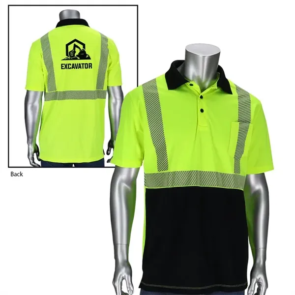 Class 2 Polo Shirt with Black Bottom Front - Class 2 Polo Shirt with Black Bottom Front - Image 0 of 4