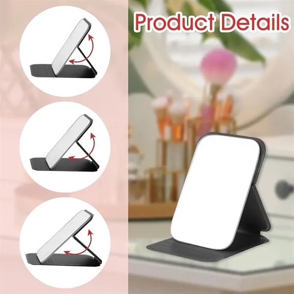 Portable PU Leather Folding Makeup Mirror - Portable PU Leather Folding Makeup Mirror - Image 5 of 5