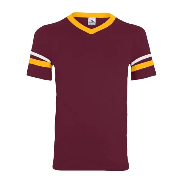 Augusta Sportswear V-Neck Jersey with Striped Sleeves - Augusta Sportswear V-Neck Jersey with Striped Sleeves - Image 34 of 72