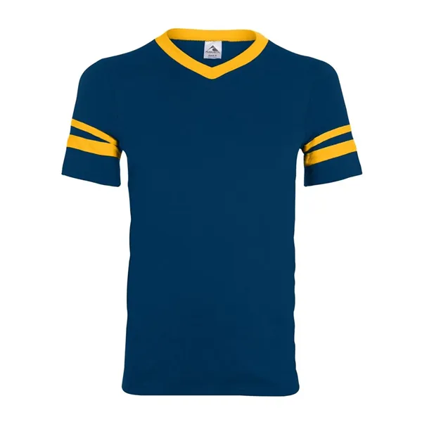 Augusta Sportswear V-Neck Jersey with Striped Sleeves - Augusta Sportswear V-Neck Jersey with Striped Sleeves - Image 39 of 72