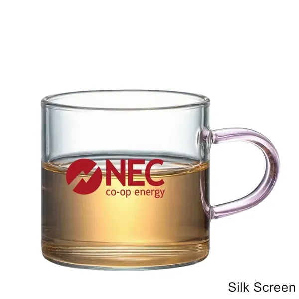 4 oz Mini Borosilicate Glass Tea Cup with Colored Handle - 4 oz Mini Borosilicate Glass Tea Cup with Colored Handle - Image 1 of 10