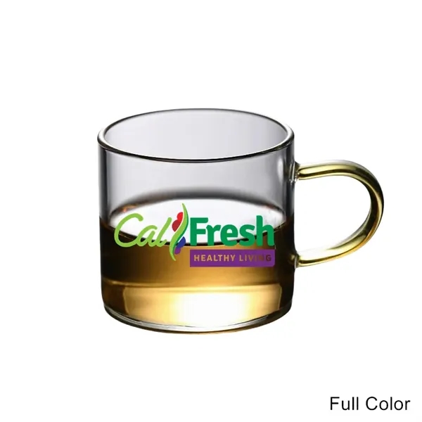 4 oz Mini Borosilicate Glass Tea Cup with Colored Handle - 4 oz Mini Borosilicate Glass Tea Cup with Colored Handle - Image 4 of 10
