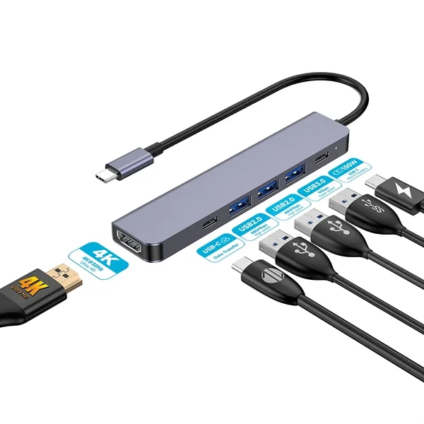 USB-C 6-in-1 Multiport Hub - USB-C 6-in-1 Multiport Hub - Image 1 of 6