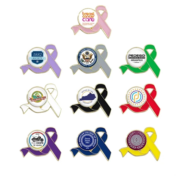 Awareness Ribbon Lapel Pins w/ Custom Logo - Awareness Ribbon Lapel Pins w/ Custom Logo - Image 7 of 16