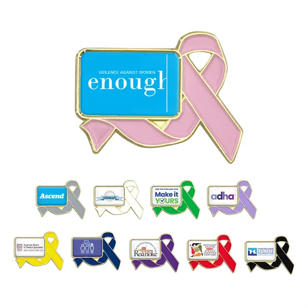 Awareness Ribbon Lapel Pins w/ Custom Logo - Awareness Ribbon Lapel Pins w/ Custom Logo - Image 0 of 16