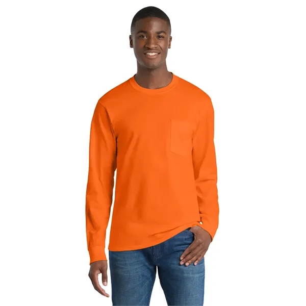 Port & Co Long Sleeve Essential Pocket Tee. - Port & Co Long Sleeve Essential Pocket Tee. - Image 51 of 59