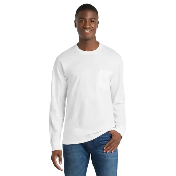 Port & Co Tall Long Sleeve Essential Pocket Tee. - Port & Co Tall Long Sleeve Essential Pocket Tee. - Image 0 of 49