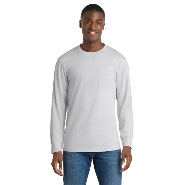 Port & Co Tall Long Sleeve Essential Pocket Tee. - Port & Co Tall Long Sleeve Essential Pocket Tee. - Image 6 of 49