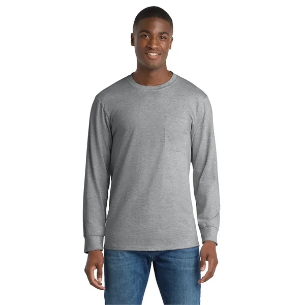 Port & Co Tall Long Sleeve Essential Pocket Tee. - Port & Co Tall Long Sleeve Essential Pocket Tee. - Image 10 of 49