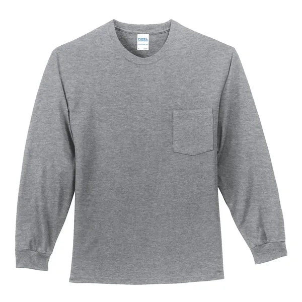 Port & Co Tall Long Sleeve Essential Pocket Tee. - Port & Co Tall Long Sleeve Essential Pocket Tee. - Image 14 of 49