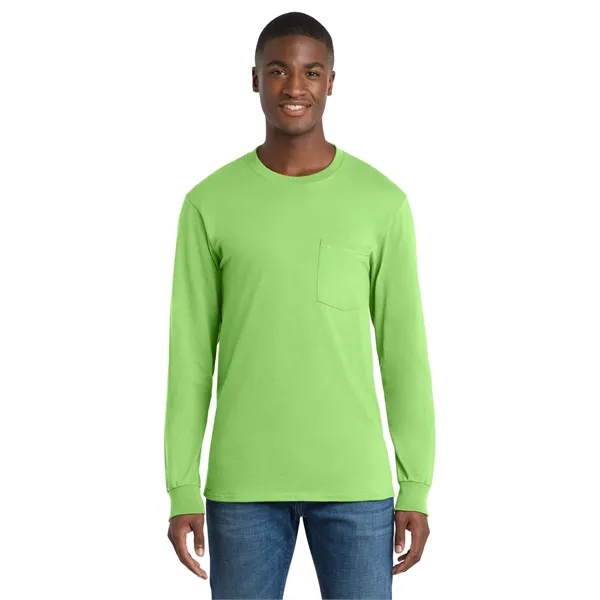 Port & Co Tall Long Sleeve Essential Pocket Tee. - Port & Co Tall Long Sleeve Essential Pocket Tee. - Image 17 of 49