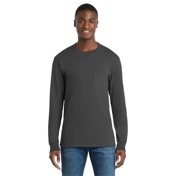 Port & Co Tall Long Sleeve Essential Pocket Tee. - Port & Co Tall Long Sleeve Essential Pocket Tee. - Image 22 of 49
