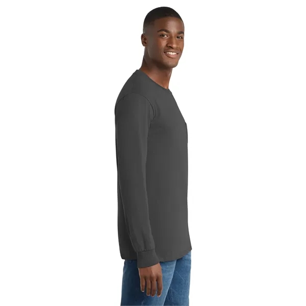 Port & Co Tall Long Sleeve Essential Pocket Tee. - Port & Co Tall Long Sleeve Essential Pocket Tee. - Image 25 of 49
