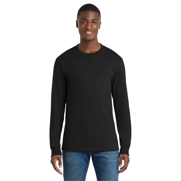 Port & Co Tall Long Sleeve Essential Pocket Tee. - Port & Co Tall Long Sleeve Essential Pocket Tee. - Image 28 of 49