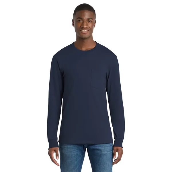 Port & Co Tall Long Sleeve Essential Pocket Tee. - Port & Co Tall Long Sleeve Essential Pocket Tee. - Image 34 of 49