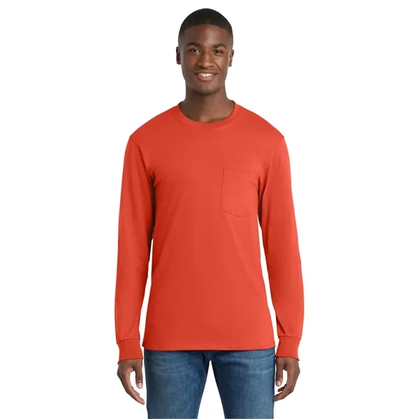 Port & Co Tall Long Sleeve Essential Pocket Tee. - Port & Co Tall Long Sleeve Essential Pocket Tee. - Image 40 of 49