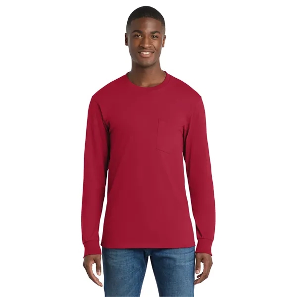 Port & Co Tall Long Sleeve Essential Pocket Tee. - Port & Co Tall Long Sleeve Essential Pocket Tee. - Image 44 of 49