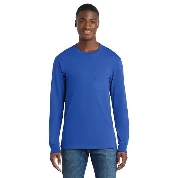 Port & Co Tall Long Sleeve Essential Pocket Tee. - Port & Co Tall Long Sleeve Essential Pocket Tee. - Image 47 of 49