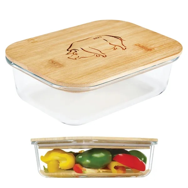 Glass Food Container w/Bamboo Lid - Glass Food Container w/Bamboo Lid - Image 0 of 2