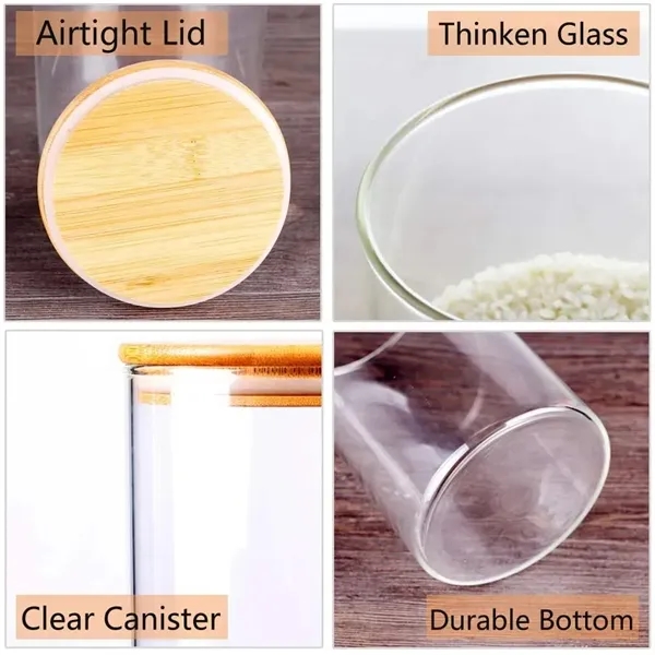 Glass Jars with Sustainable Bamboo Lids 3.35" Dia - Glass Jars with Sustainable Bamboo Lids 3.35" Dia - Image 4 of 4