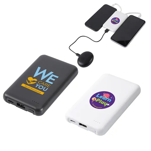 Guild 5000mAh UL-Listed Power Bank with Built-in Cables