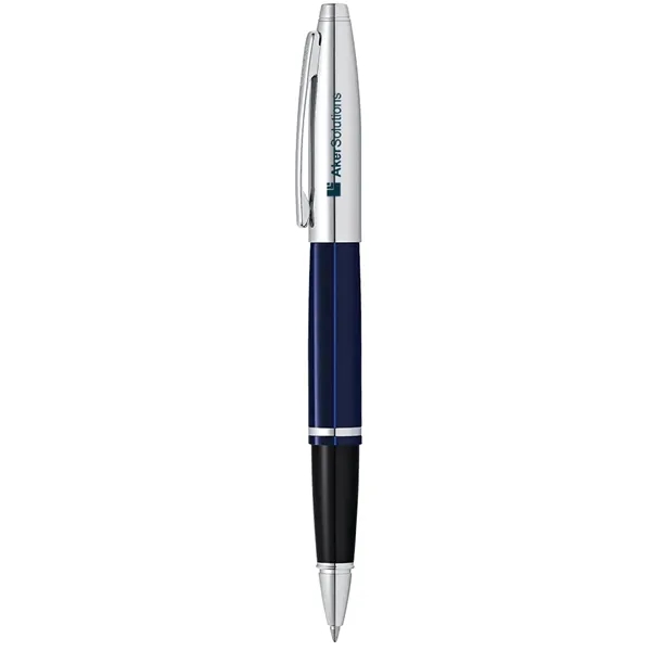 Custom Cross Calais Rollerball Pen - Chrome and Blue Lacquer