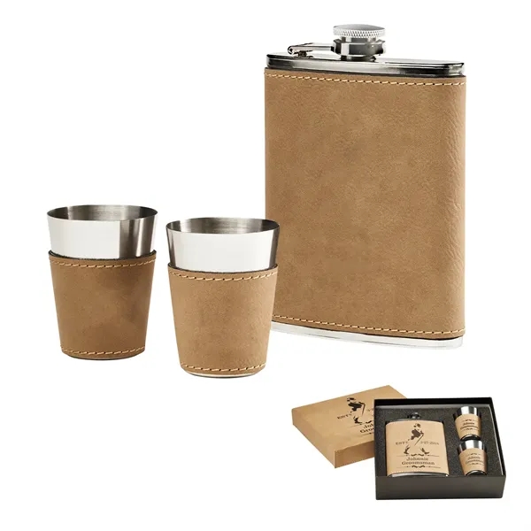 Leatherette Flask Set - Leatherette Flask Set - Image 1 of 1