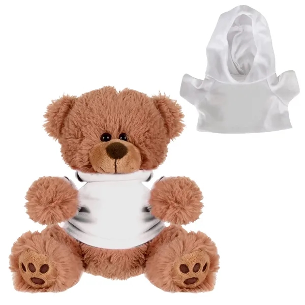 Plush Bear w/ Embroidered Paws and Hoodie - Plush Bear w/ Embroidered Paws and Hoodie - Image 2 of 12