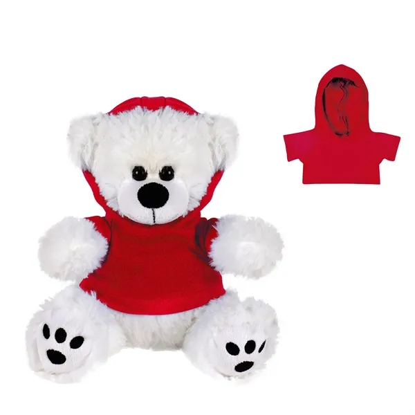 Plush Bear w/ Embroidered Paws and Hoodie - Plush Bear w/ Embroidered Paws and Hoodie - Image 5 of 12