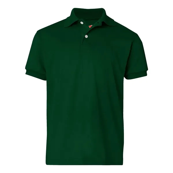 Hanes Youth EcoSmart® Jersey Polo - Hanes Youth EcoSmart® Jersey Polo - Image 7 of 33