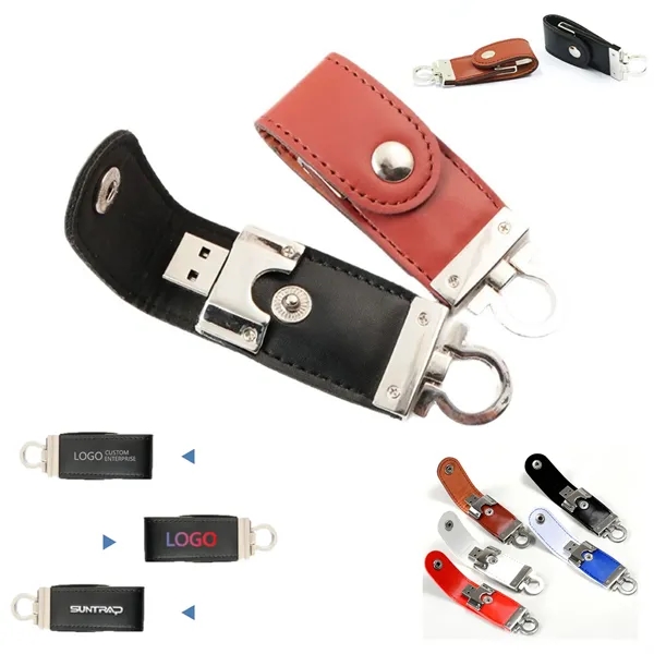 1GB 2GB USB Flash Drive w.Microfiber Leather Case Keyring