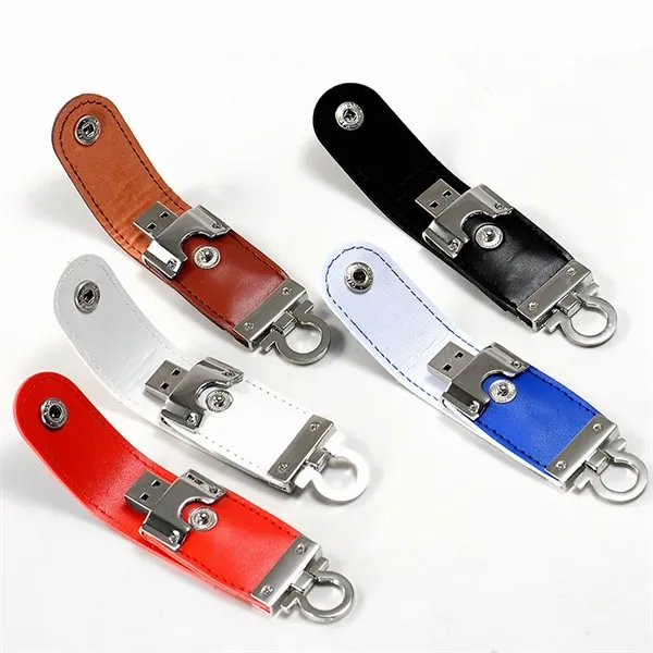 Custom 1GB 2GB USB Flash Drive w.Microfiber Leather Case Keyring