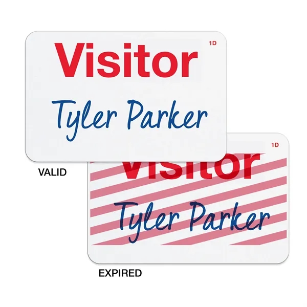 Adhesive Expiring Visitor Badges, Hand-Writable, with Title - Adhesive Expiring Visitor Badges, Hand-Writable, with Title - Image 1 of 6
