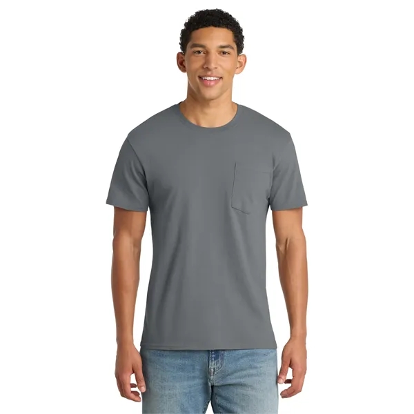 Port & Co Beach Wash Garment-Dyed Pocket Tee. - Port & Co Beach Wash Garment-Dyed Pocket Tee. - Image 4 of 24