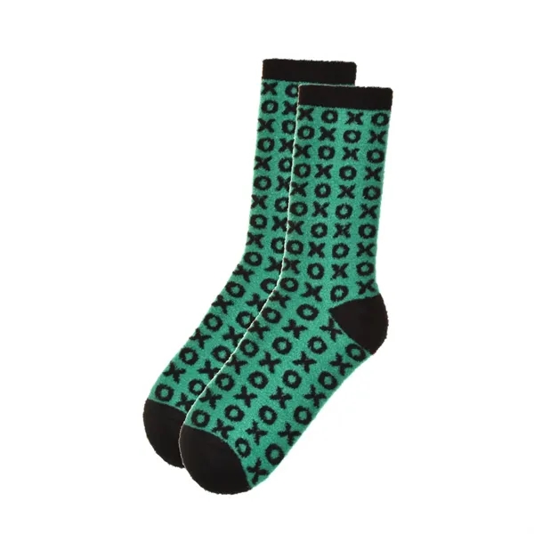 Custom Knit Plush Fuzzy Mid-Calf Crew Socks - Custom Knit Plush Fuzzy Mid-Calf Crew Socks - Image 2 of 3