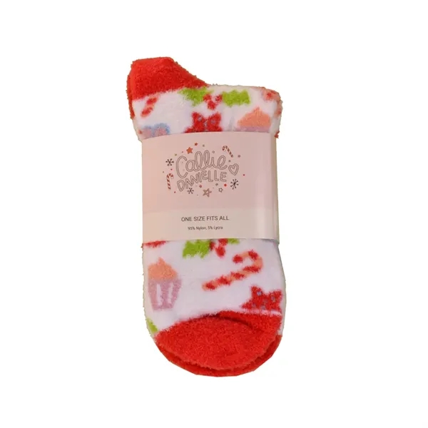 Custom Knit Plush Fuzzy Quarter Crew Socks - Custom Knit Plush Fuzzy Quarter Crew Socks - Image 5 of 5