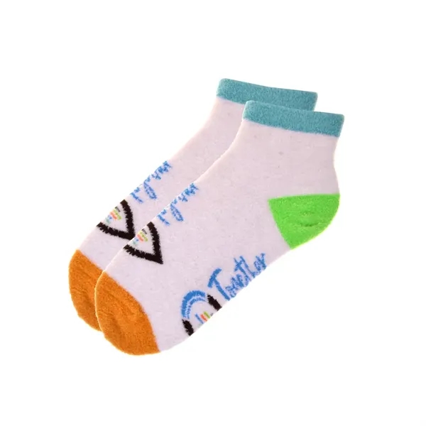 Custom Knit Plush Fuzzy Quarter Crew Socks - Custom Knit Plush Fuzzy Quarter Crew Socks - Image 2 of 5